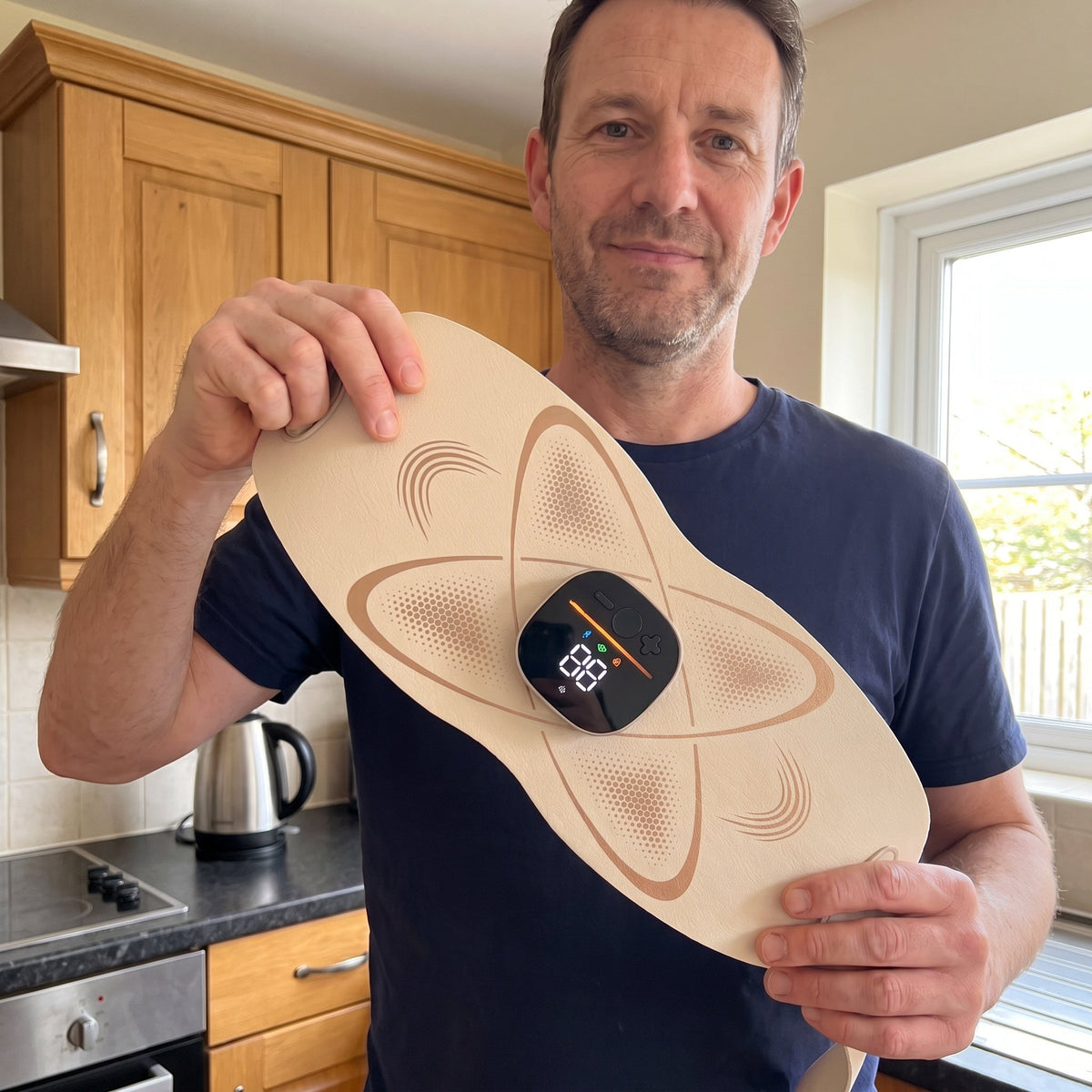 Man holding the Power Belt Pro, showing its full size